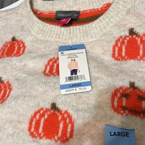 Pumpkin Patterned Cream Sweater - Picture 2 of 6